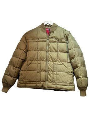 Rodeo Clothing Co. Men's Full Zip Quilted Puffer Jacket Long Sleeve Khaki